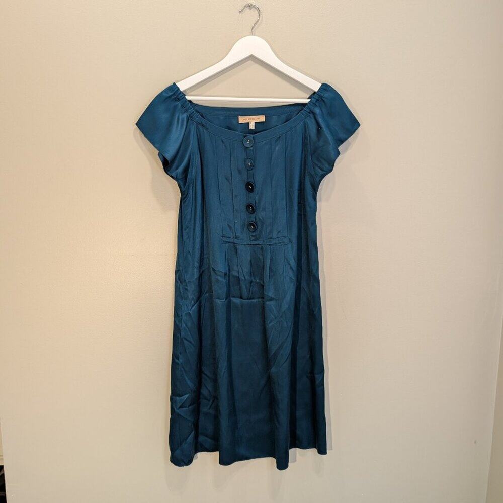 See by Chloe 100% Silk Teal Green Dress Holiday Party Glam Night Out 00s Size 8